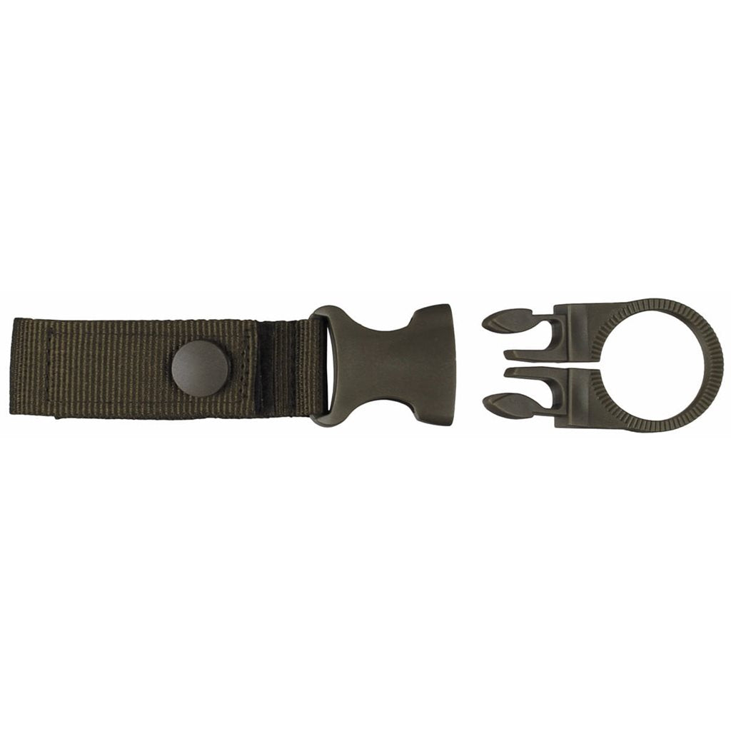Soporte para botella PET MOLLE negro montado en cinturón