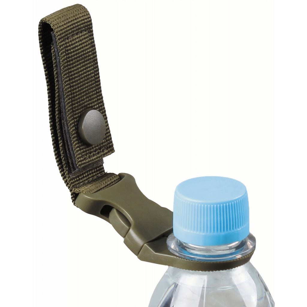 Soporte para botella PET MOLLE negro montado en cinturón