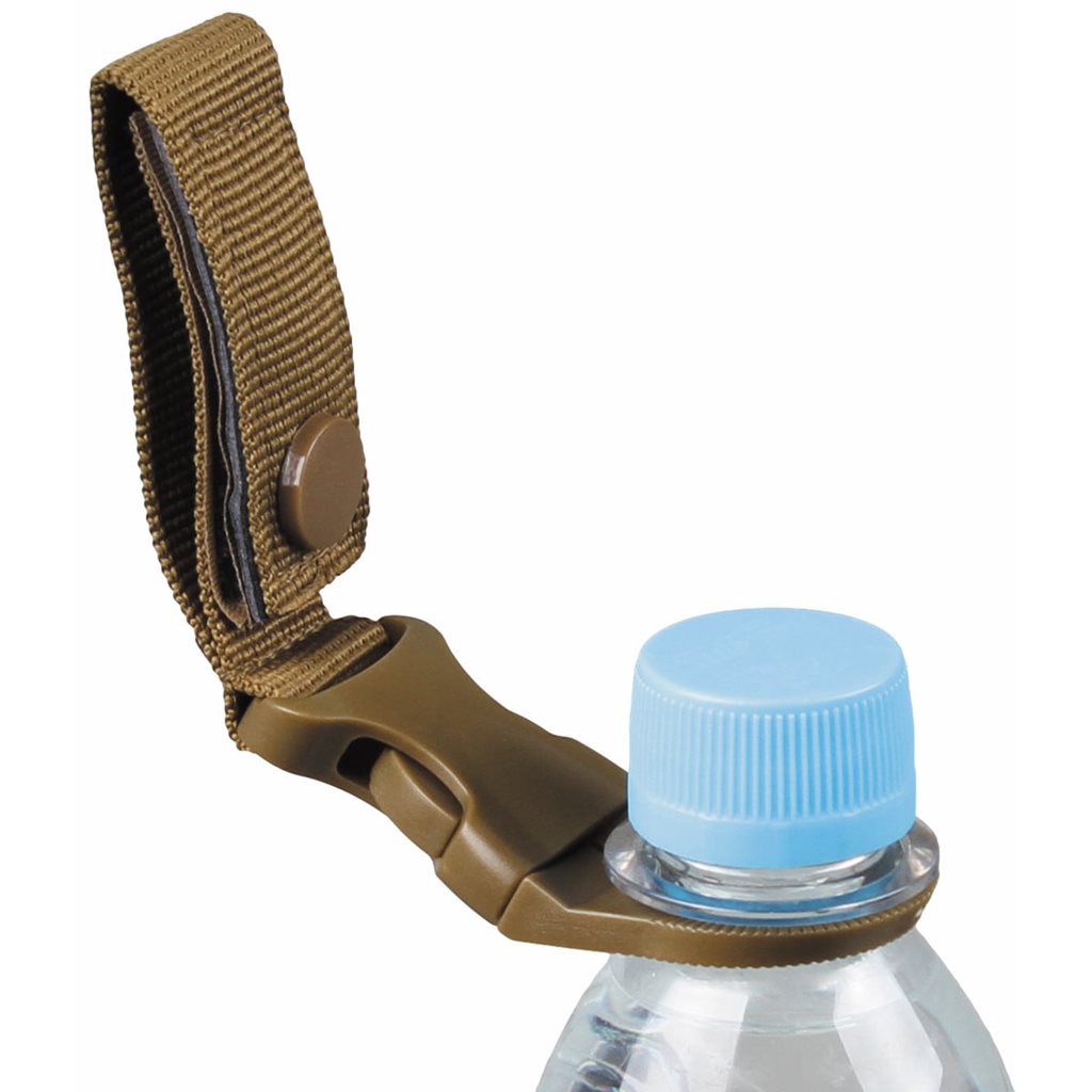 Soporte para botella PET MOLLE negro montado en cinturón