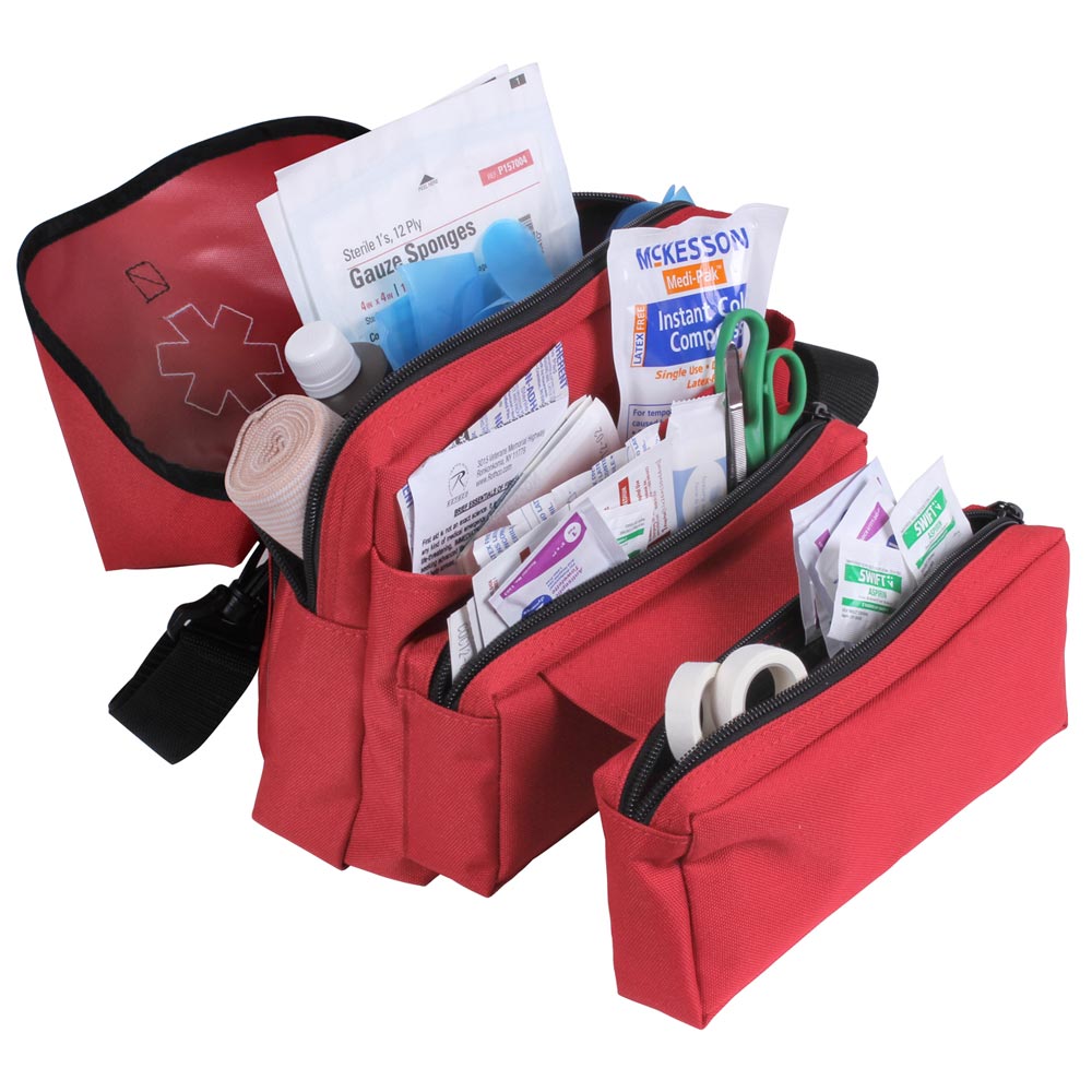 Bolsa médica EMS plegable 1000D, 3 secciones, correa ajustable, 18×23×10 cm