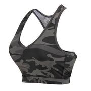 Sujetador deportivo WORKOUT en estampado camuflaje americano, secado rápido y con rellenos extraíbles