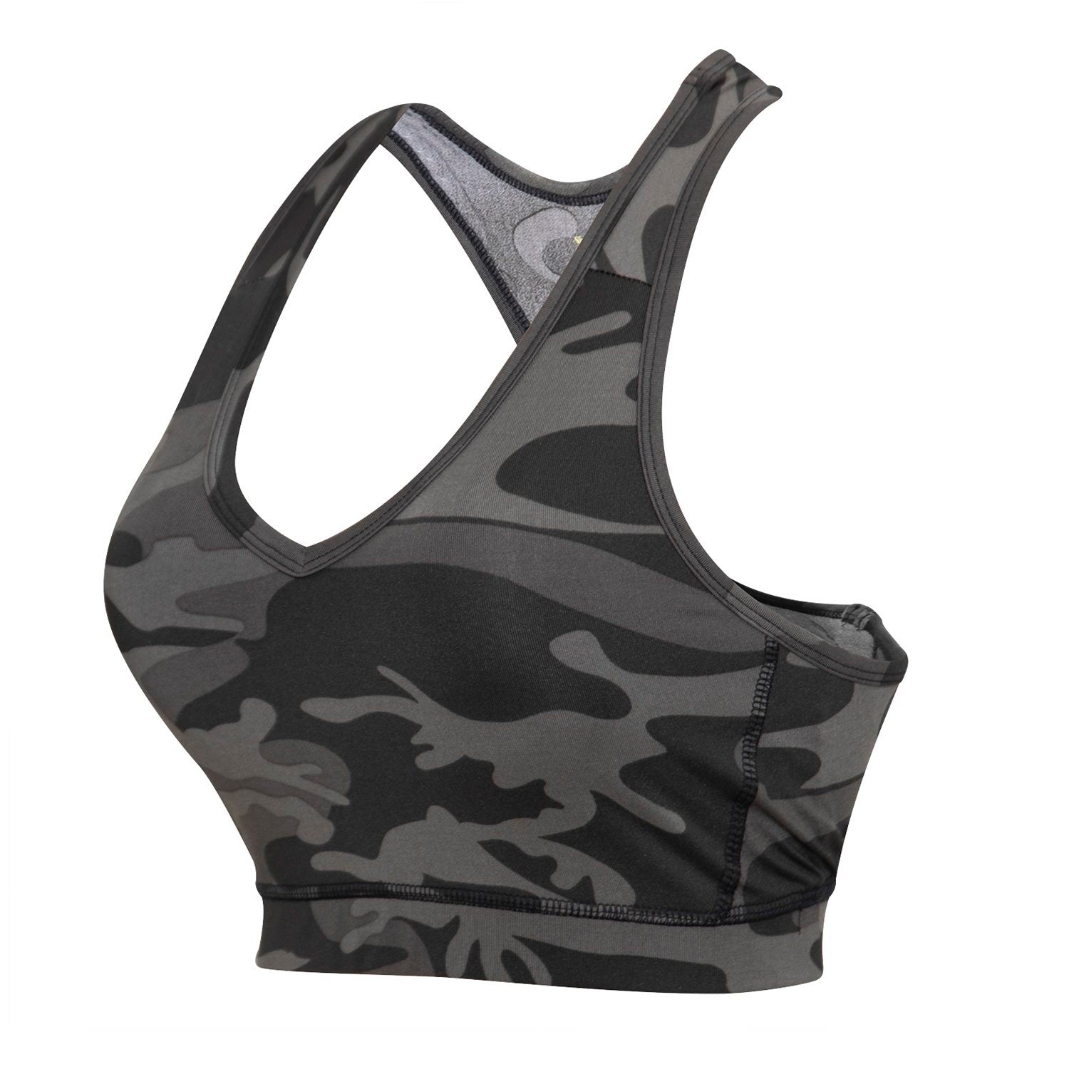 Sujetador deportivo WORKOUT en estampado camuflaje americano, secado rápido y con rellenos extraíbles