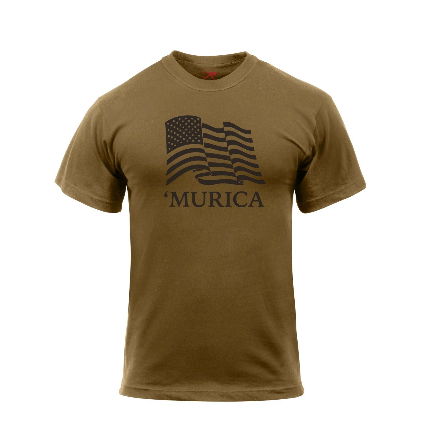 Camiseta URICA US marrón con bandera americana y texto MURICA