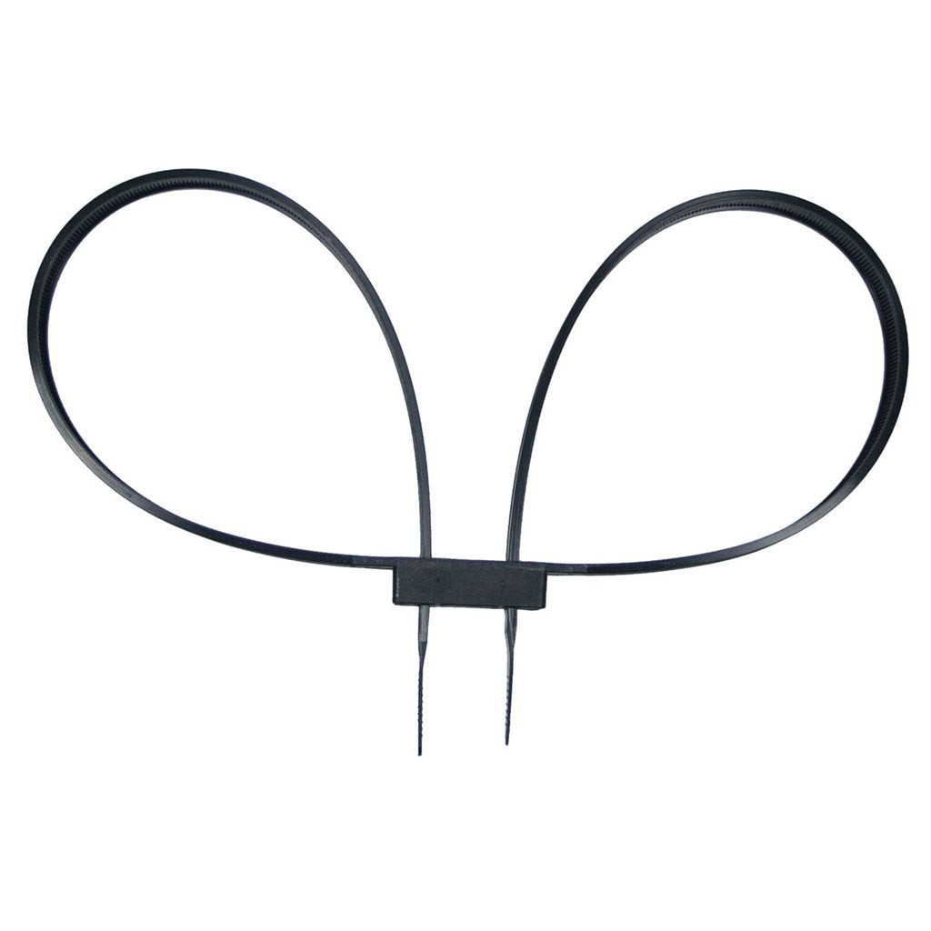 Pouta desechables de plástico negras, 800 mm x 12,7 mm, pack 10 unidades