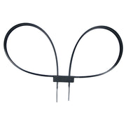 Pouta desechables de plástico negras, 800 mm x 12,7 mm, pack 10 unidades