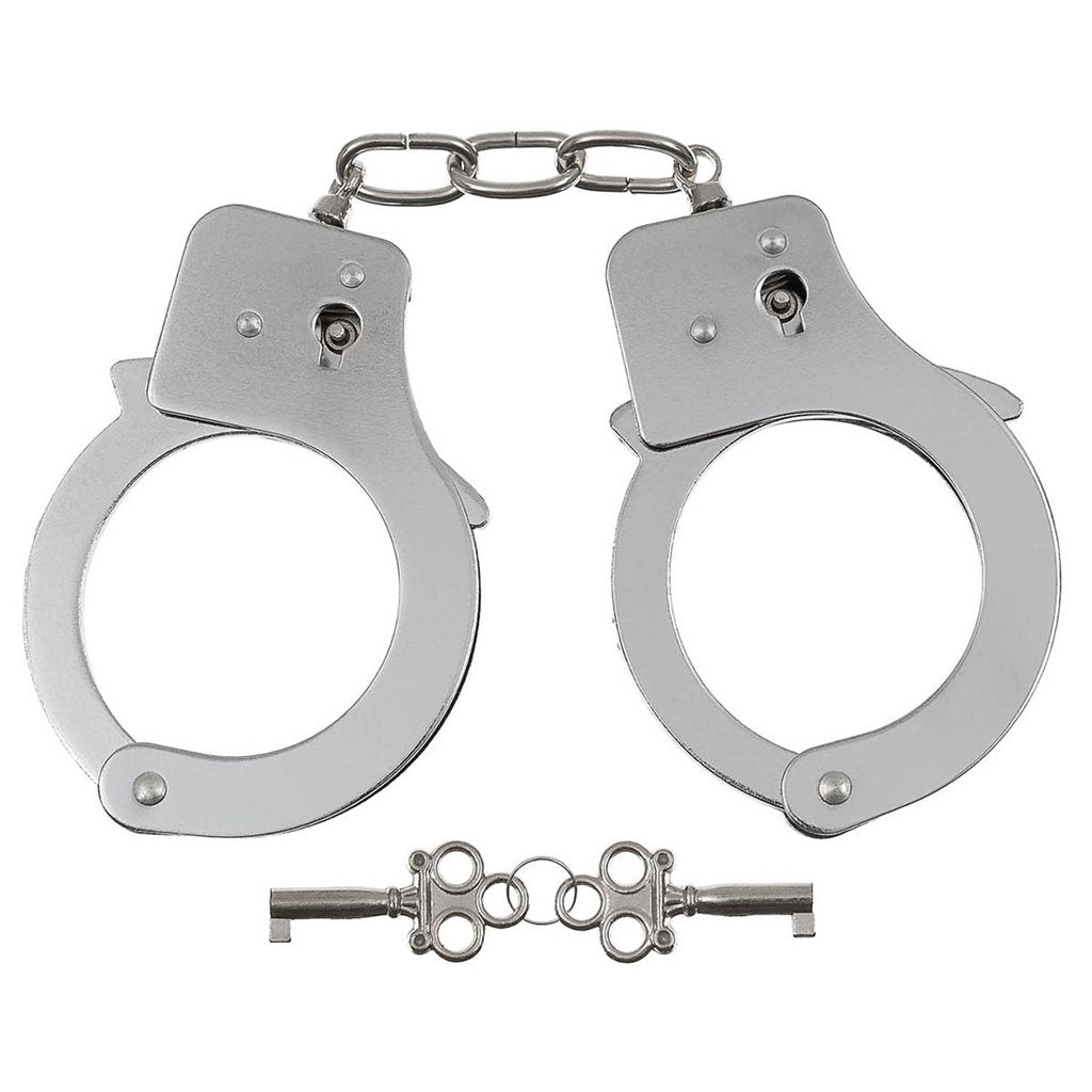 Esposas con cadena y acabado cromado, incluyen par de llaves