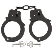 Esposas de cadena negras con mecanismo Single Lock y par de llaves