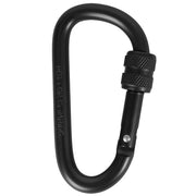Mosquetón de aluminio 80 mm negro con cierre de seguridad (no apto para aseguramiento personal)
