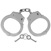 Esposas de cadena DELUXE de acero niquelado con par de llaves