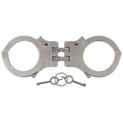 Esposas policiales metálicas con doble cadena y juego de dos llaves