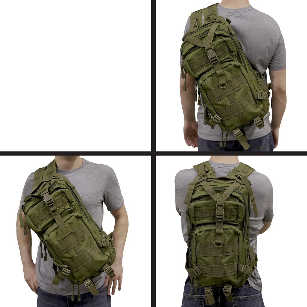 Mochila convertible TRANSPORT medium negra 45x25x23 cm con tirantes sujetables por cremallera