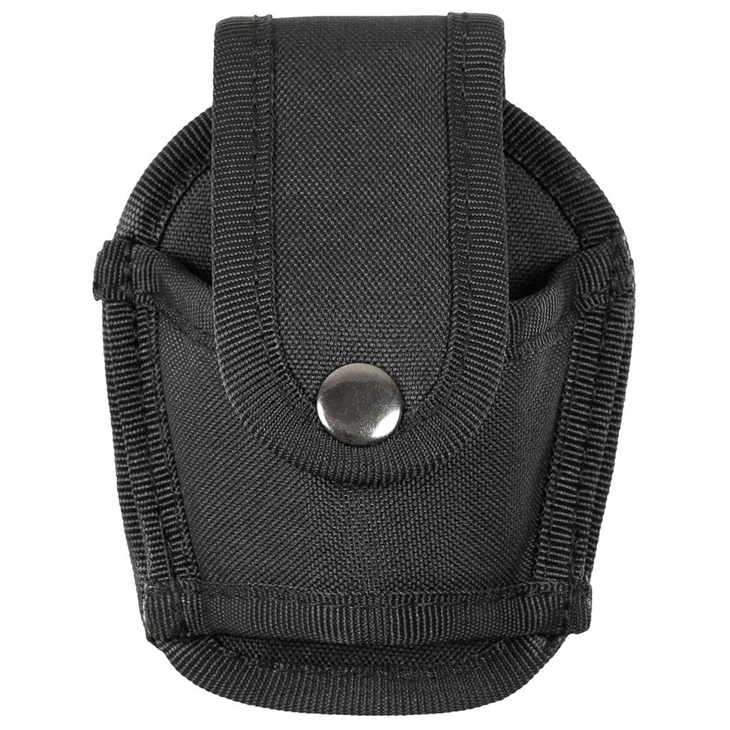 Funda abierta de nylon para esposas negra con cierre de botón a presión