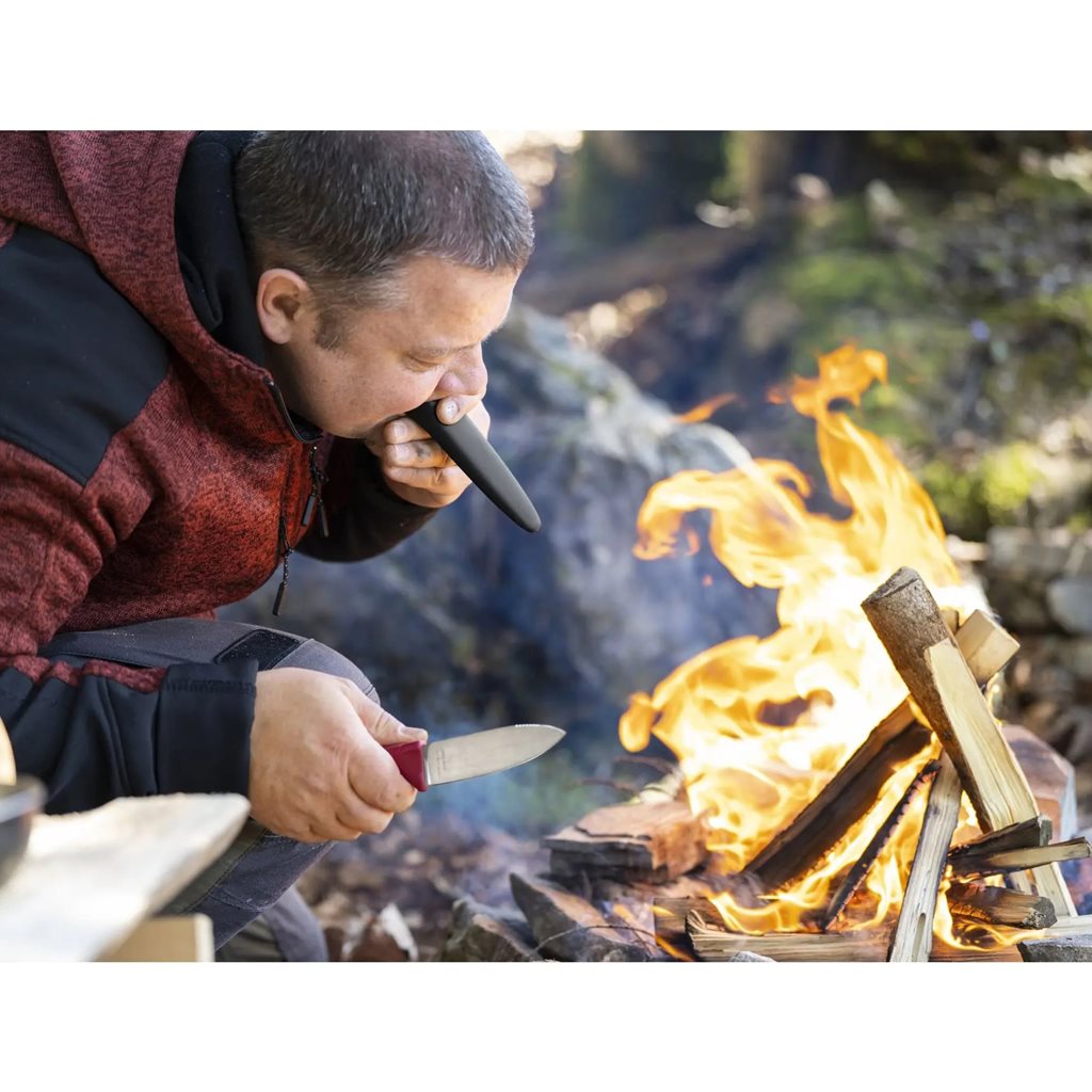 Cuchillo VENTURE rojo con hoja fija para bushcraft y outdoor