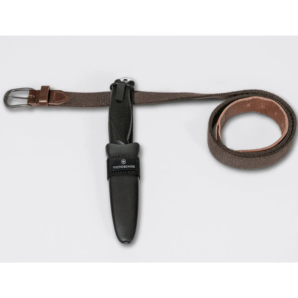 Cuchillo VENTURE negro de hoja fija, diseño para bushcraft y outdoor