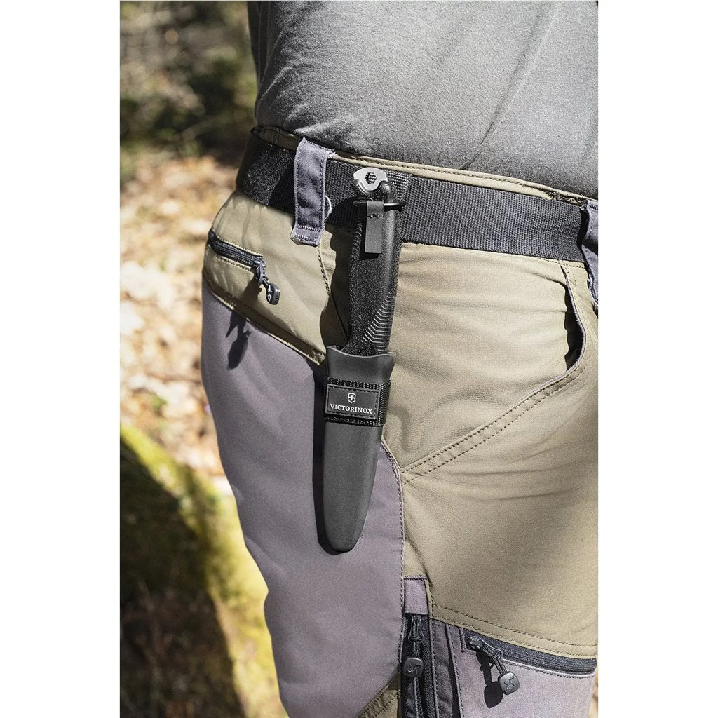 Cuchillo VENTURE negro de hoja fija, diseño para bushcraft y outdoor
