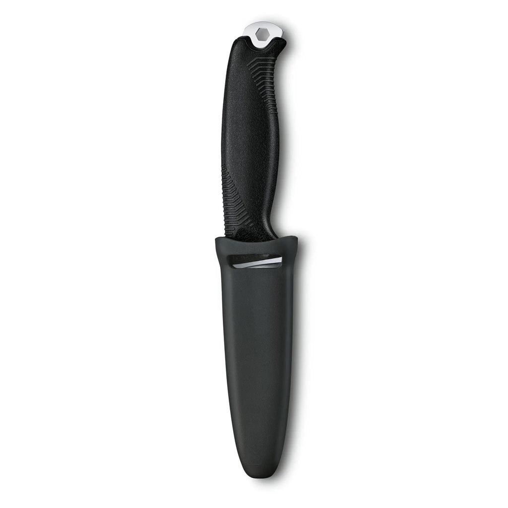 Cuchillo VENTURE negro de hoja fija, diseño para bushcraft y outdoor