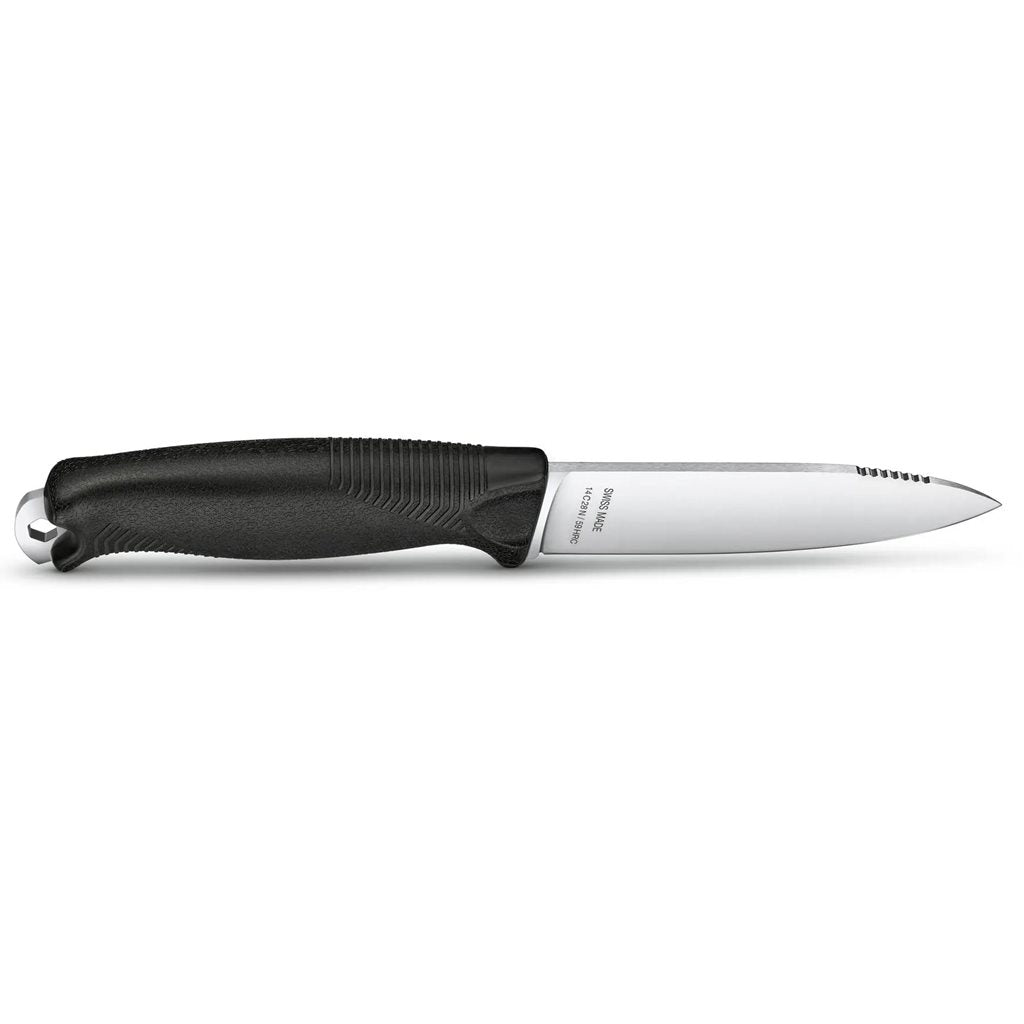 Cuchillo VENTURE negro de hoja fija, diseño para bushcraft y outdoor
