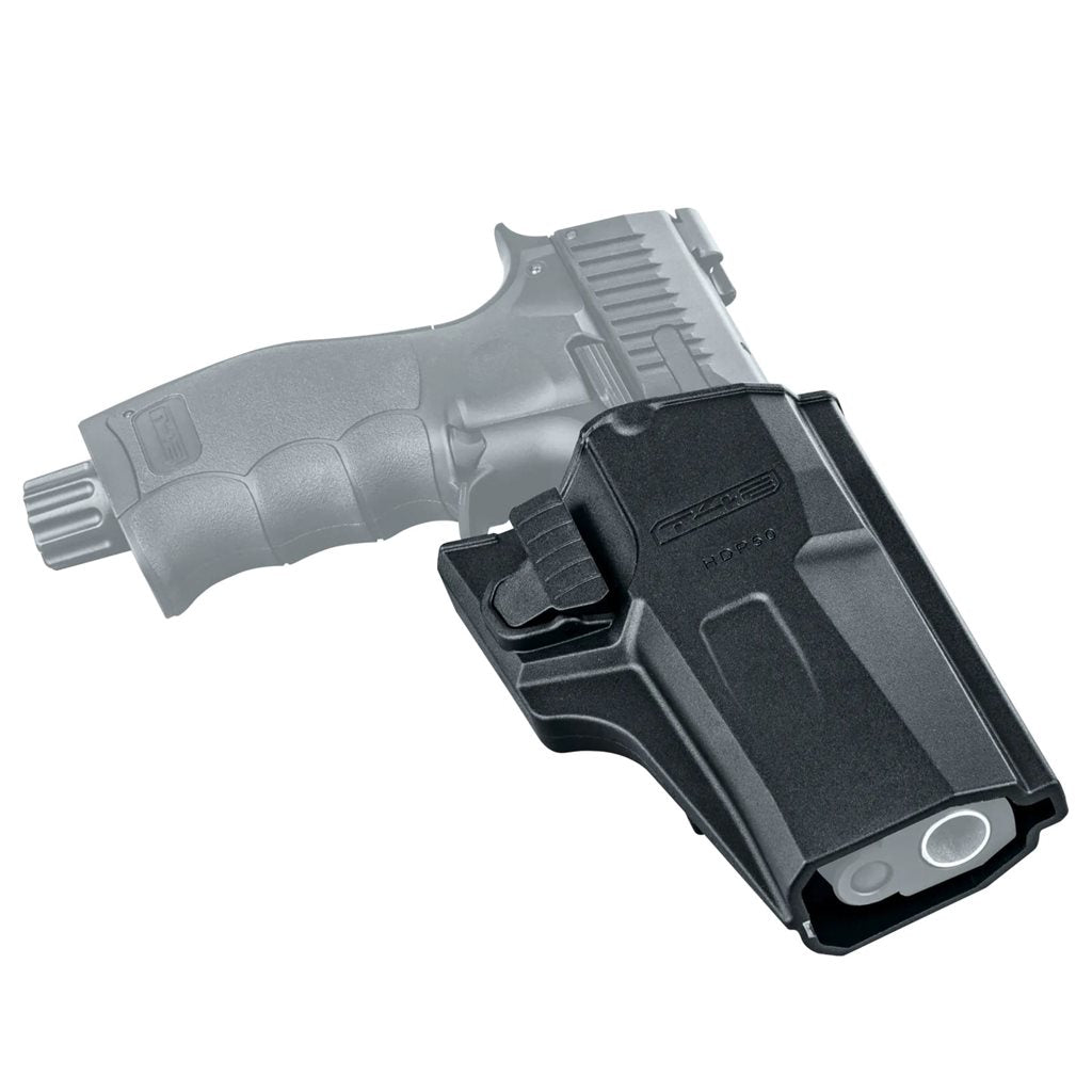 Funda de pistola de cinturón UMAREX para T4E HDP 50 y TP 50, para diestros, plástico con cierre automático