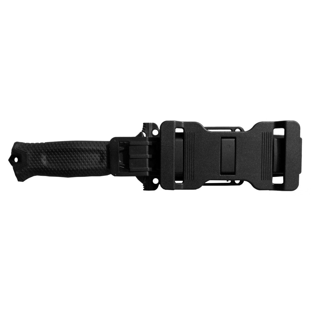 Cuchillo STRONGARM hoja lisa 125 mm con funda de plastico negra