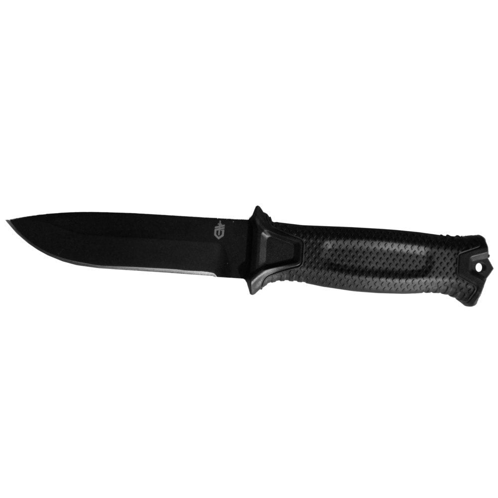 Cuchillo STRONGARM hoja lisa 125 mm con funda de plastico negra