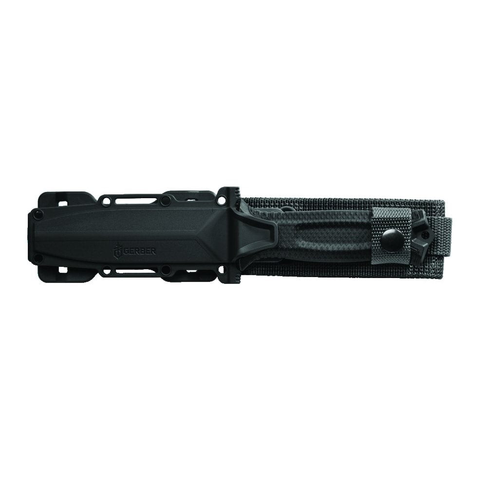 Cuchillo STRONGARM hoja lisa 125 mm con funda de plastico negra