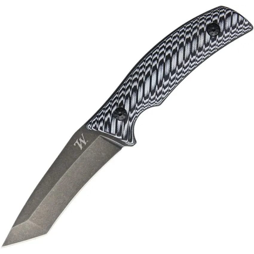 Cuchillo SILVERTIP tanto acero inoxidable stonewash negro con funda de nylon