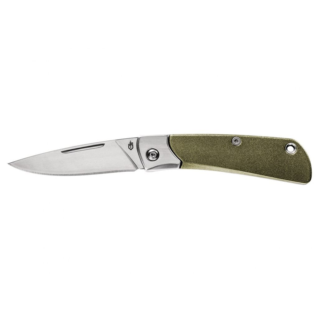 Cuchillo plegable WINGTIP verde con hoja lisa y mango de aluminio anodizado