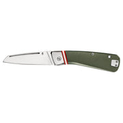 Navaja plegable STRAIGHTLACE verde, hoja lisa en acero 7Cr17MoV y mango de aluminio