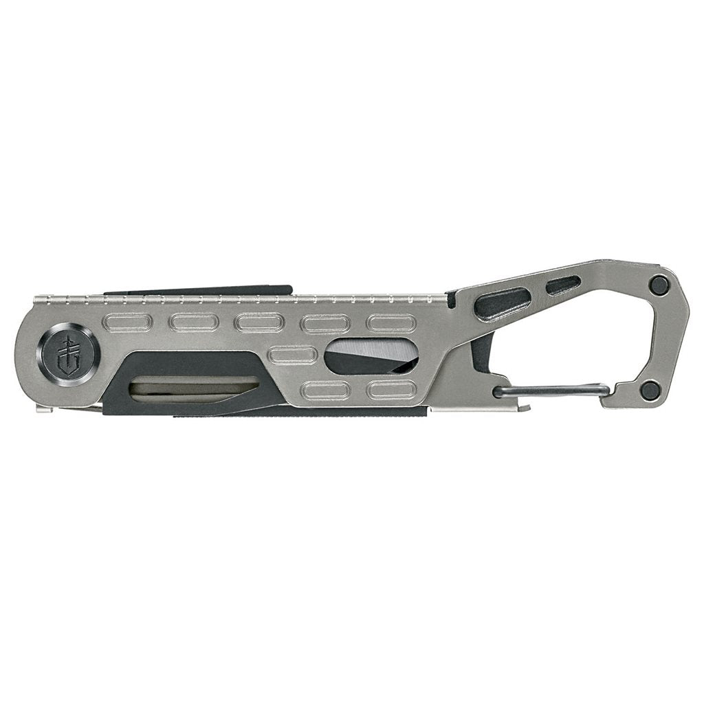 Herramienta plegable multifunción STAKE OUT GRAPHITE de acero inoxidable con mosqueton