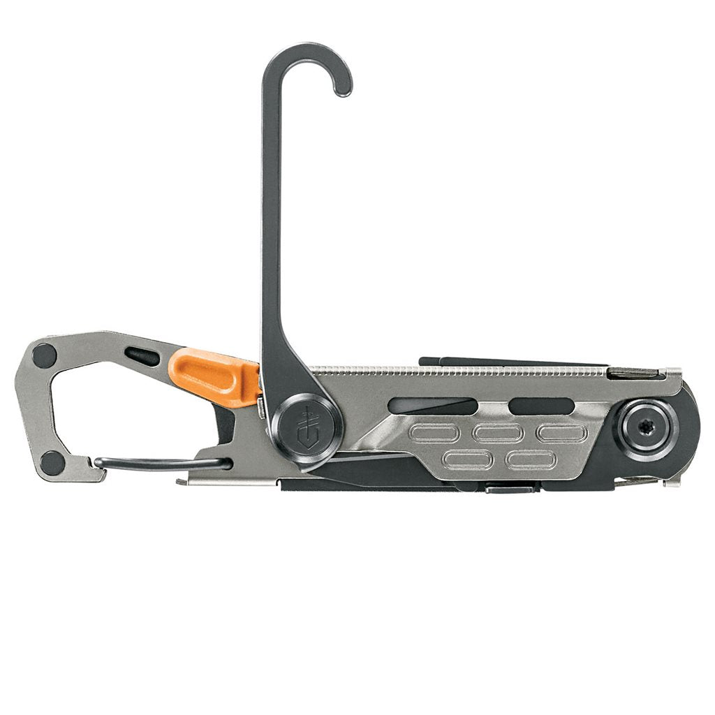 Herramienta plegable multifunción STAKE OUT GRAPHITE de acero inoxidable con mosqueton