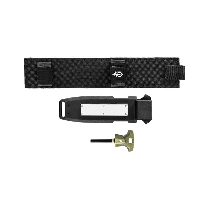 Cuchillo Gerber Ultimate Survival con hoja de acero inoxidable, mango gomoso y funda de nylon