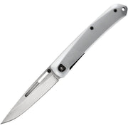 Cuchillo plegable AFFINITY gris con hoja lisa de acero 7Cr17MoV y seguro Framelock