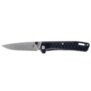 Navaja plegable ZILCH negra con hoja drop point de acero 7Cr17