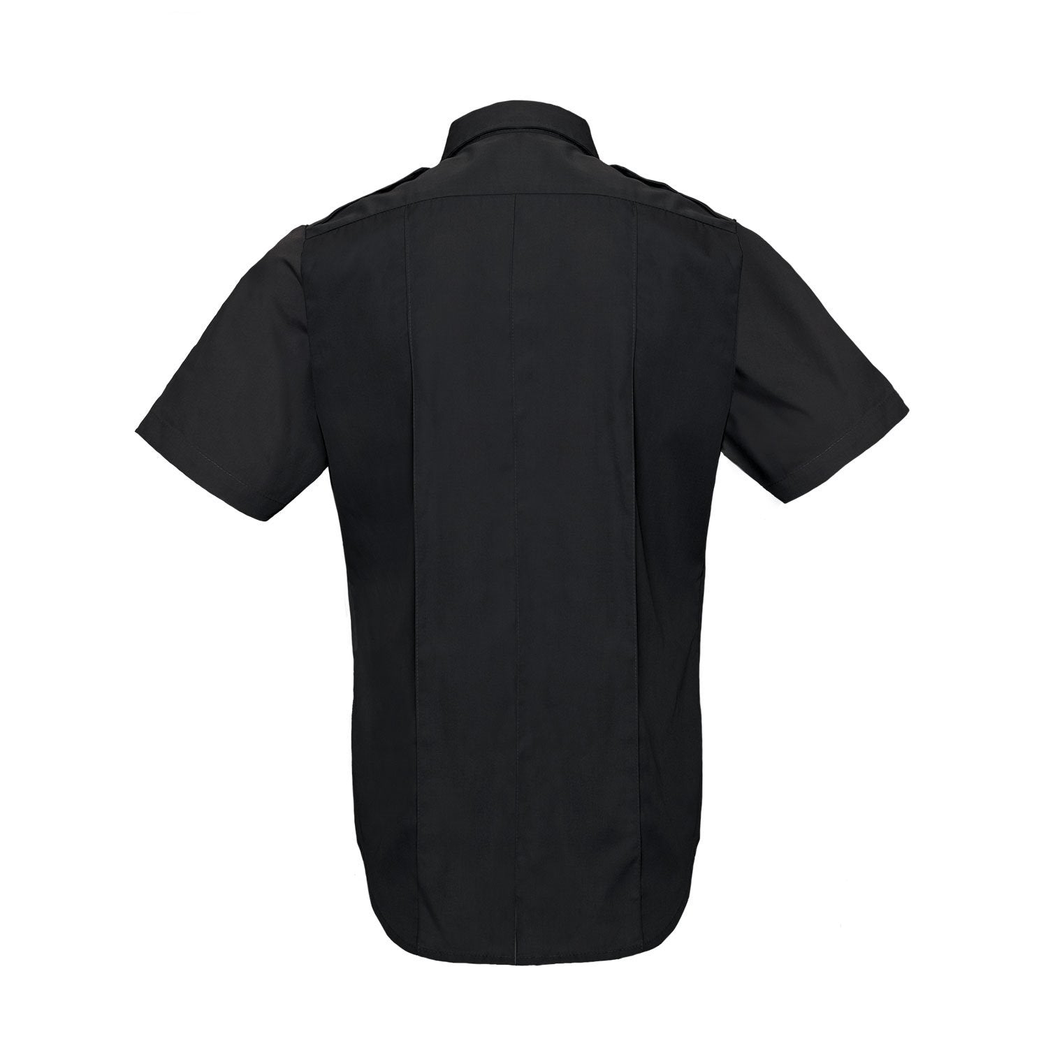 Camisa POLICIE & SECURITY manga corta azul marino con bolsillos frontales y hombreras