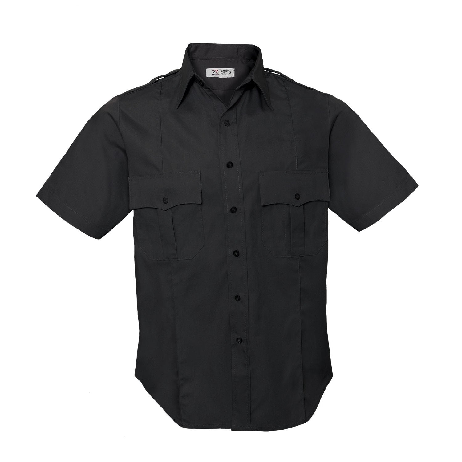 Camisa POLICIE & SECURITY manga corta azul marino con bolsillos frontales y hombreras