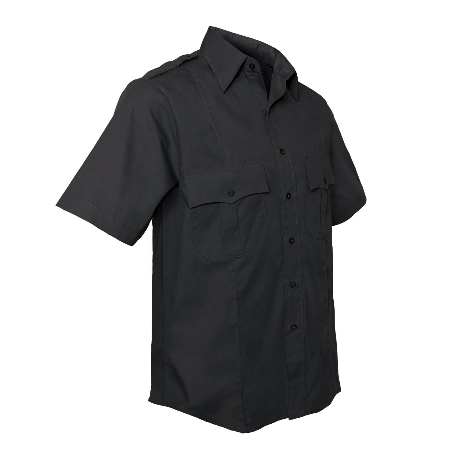 Camisa POLICIE & SECURITY manga corta azul marino con bolsillos frontales y hombreras