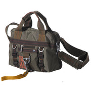 Bolso bandolera pequeño verde con mosquetón, nylon 100%, 33x25x10 cm