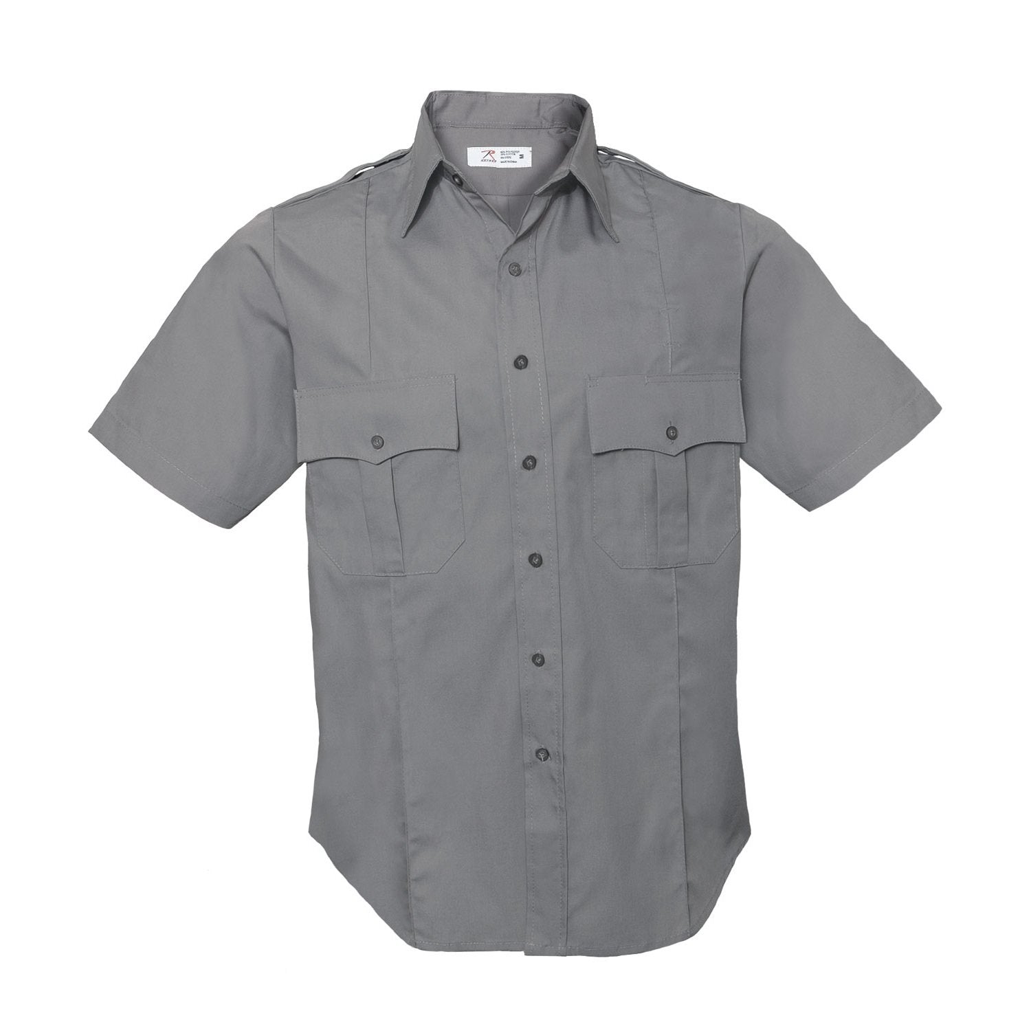 Camisa de servicio gris, manga corta, para policía y seguridad
