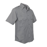 Camisa de servicio gris, manga corta, para policía y seguridad