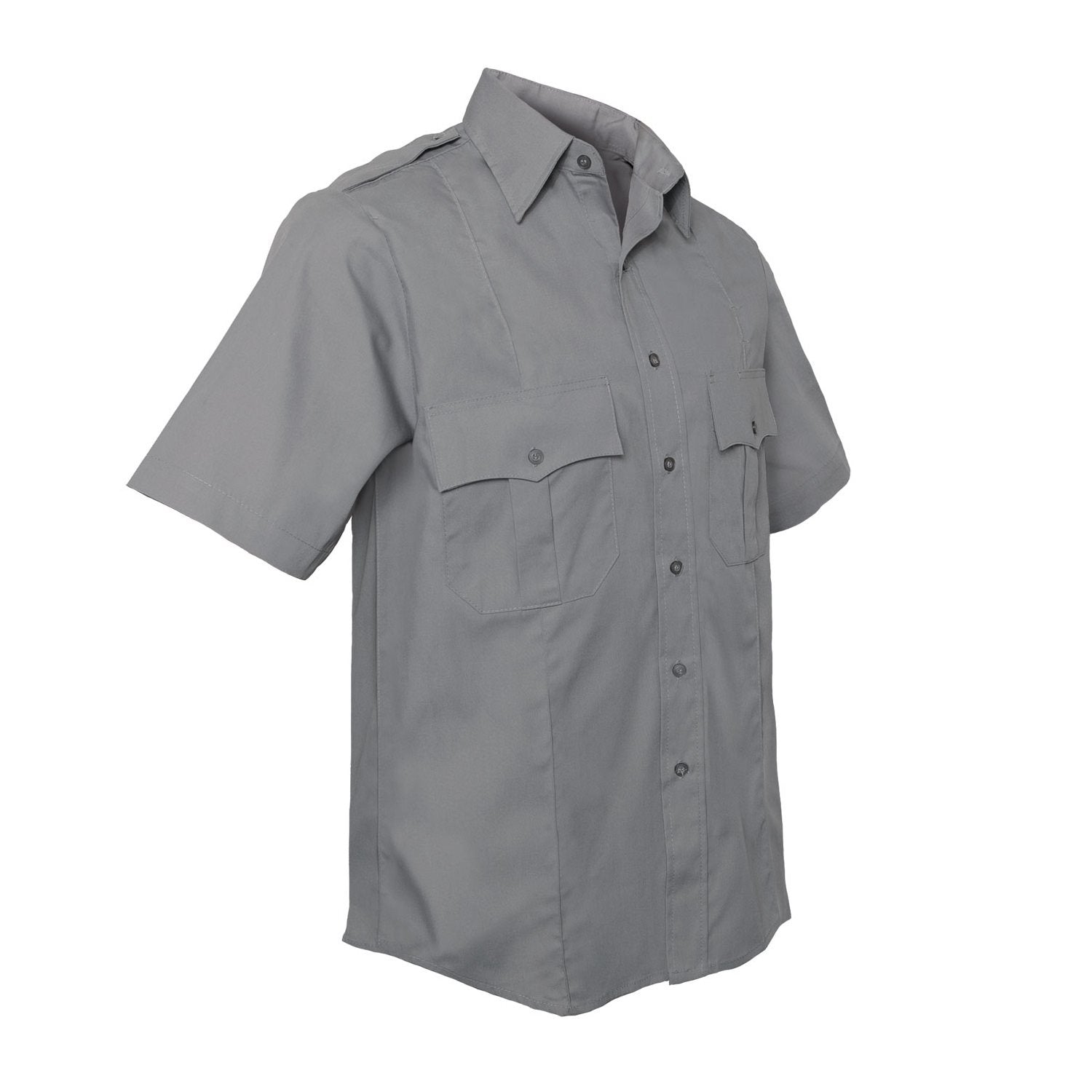Camisa de servicio gris, manga corta, para policía y seguridad