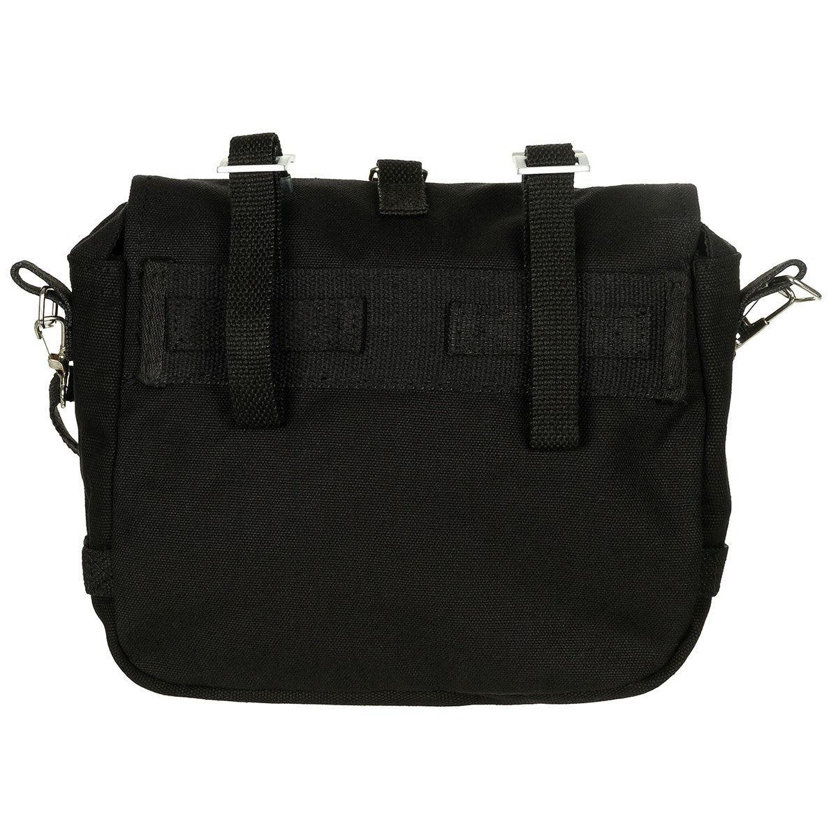 Bolsa panera BW pequeña negra de algodón con correa ajustable y tres bolsillos interiores