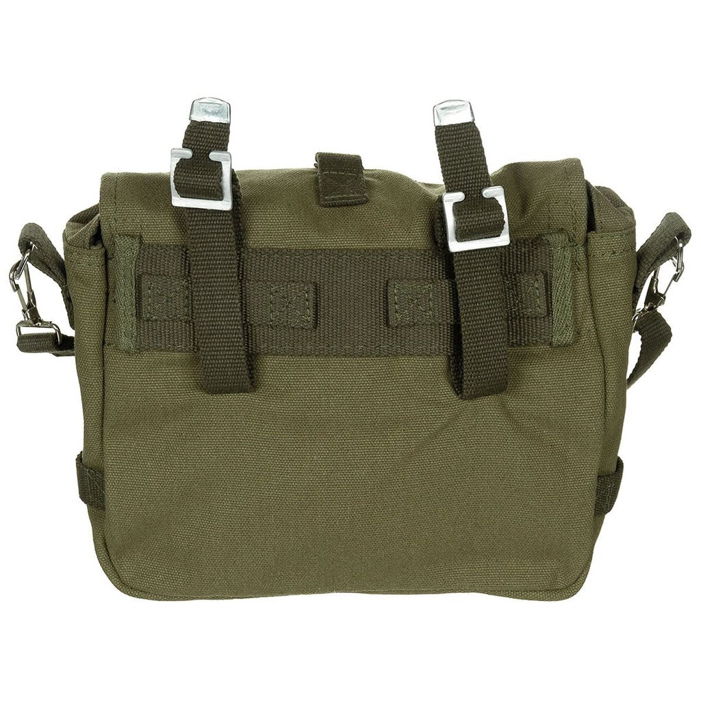 Bolsa panera BW pequeña negra de algodón con correa ajustable y tres bolsillos interiores