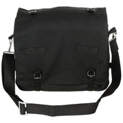 Bolsa bandolera BW grande negra 34 x 24 x 12 cm estilo militar