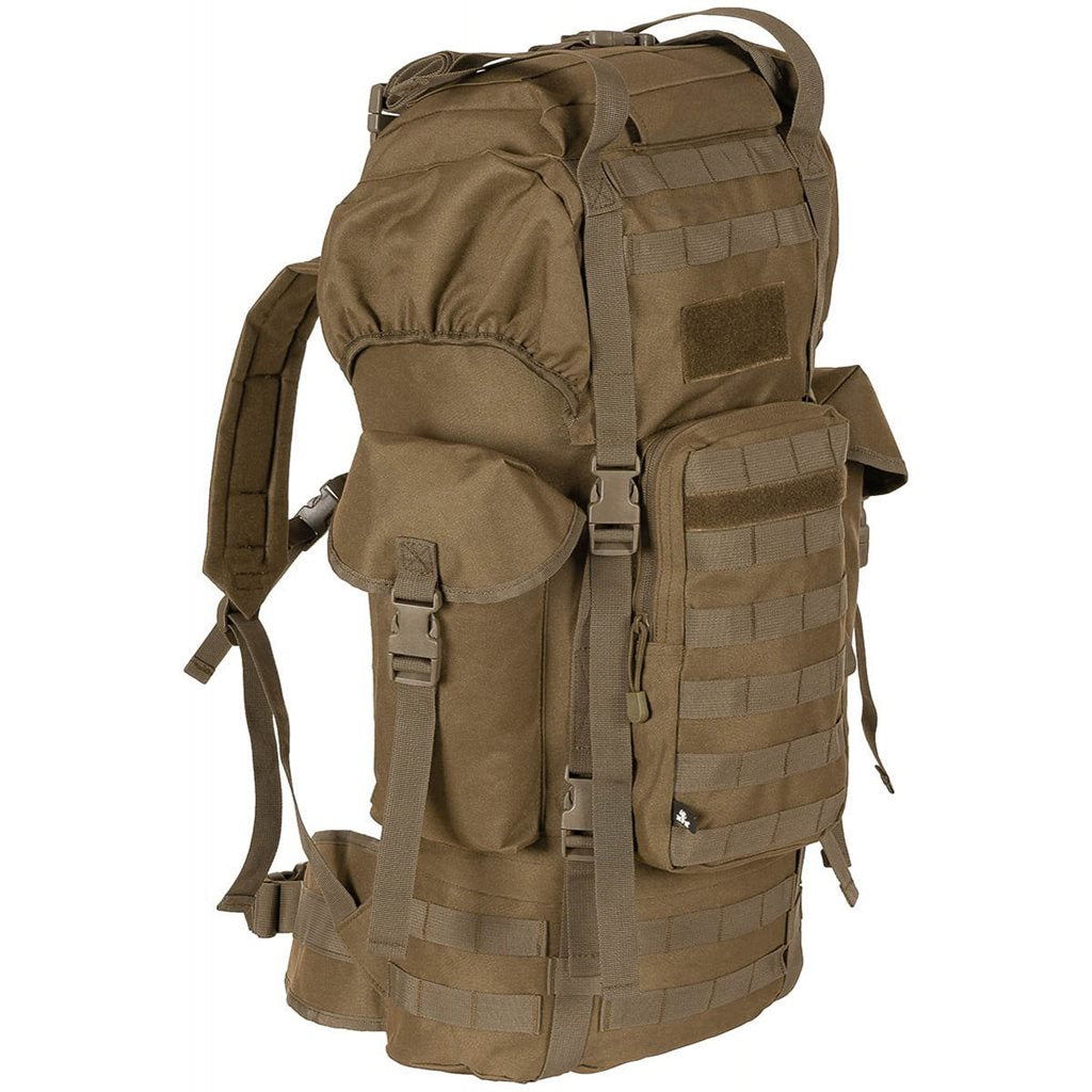 Mochila táctica MOLLE 65L negra, acolchada con armazón ALU
