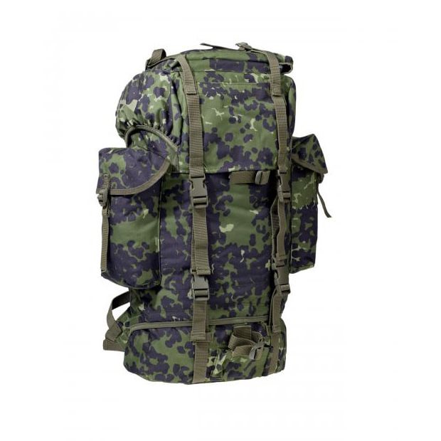 Mochila táctica BW 65L camuflaje danés M84 vista frontal