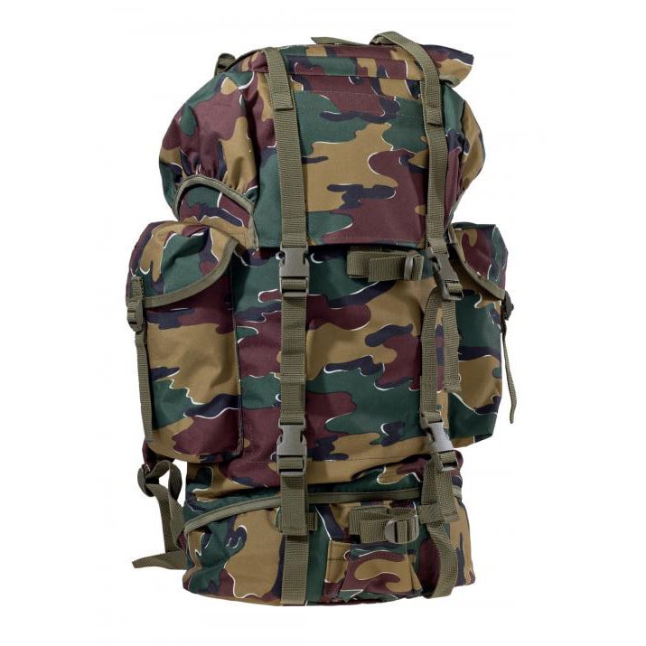 Mochila BW 65 L camuflaje belga Jigsaw - réplica con dos cámaras y bolsillos laterales