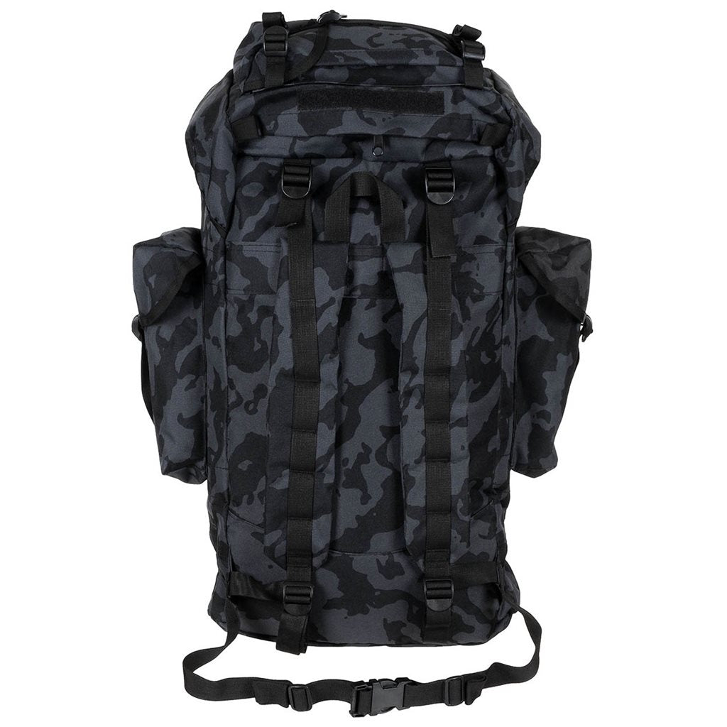 Mochila réplica de combate BW 65L verde con dos compartimentos y bolsillos laterales