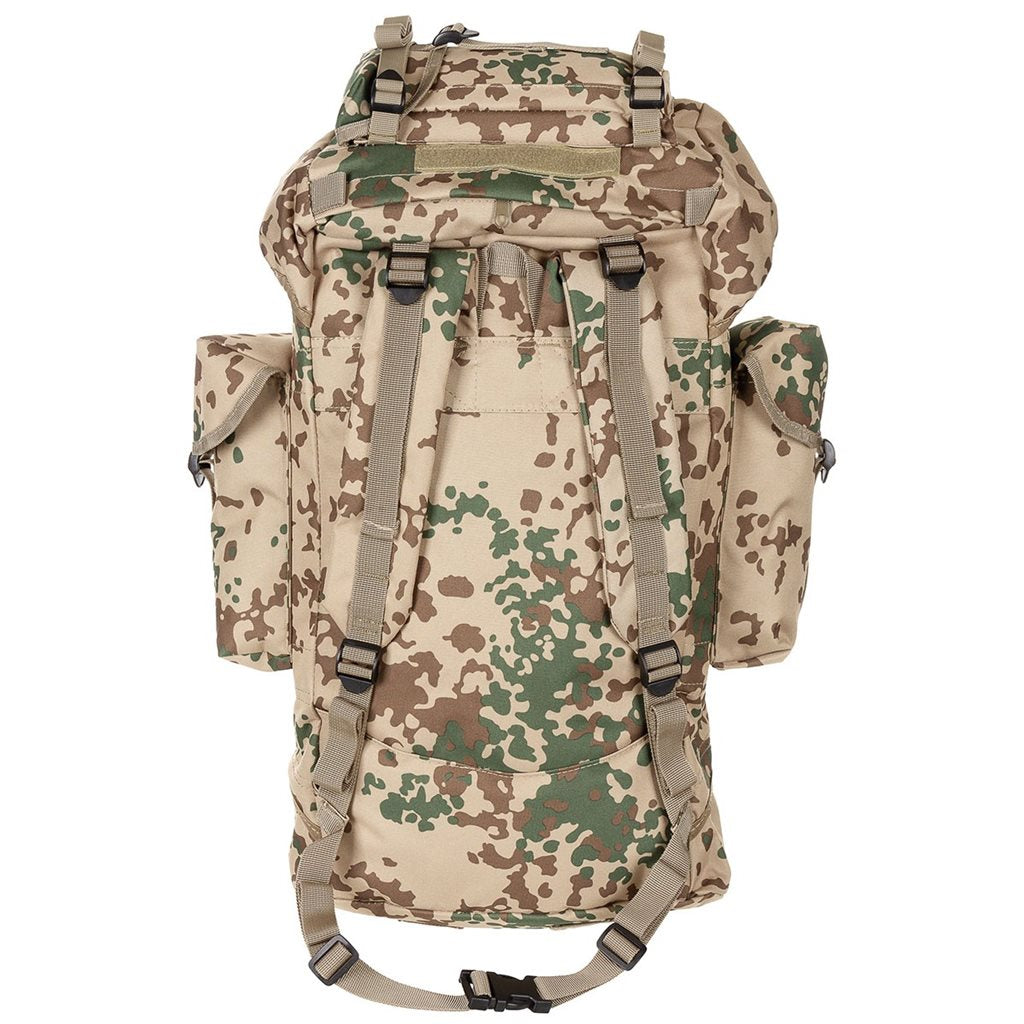 Mochila BW 65 L camuflaje belga Jigsaw - réplica con dos cámaras y bolsillos laterales