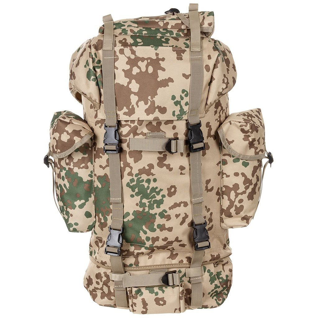 Mochila BW 65 L camuflaje belga Jigsaw - réplica con dos cámaras y bolsillos laterales