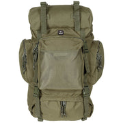 Mochila TACTICAL 55 L negra con acolchado en hombreras y bolsillos frontales y laterales
